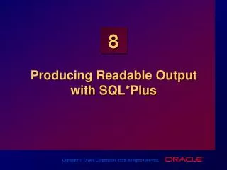Producing Readable Output with SQL*Plus