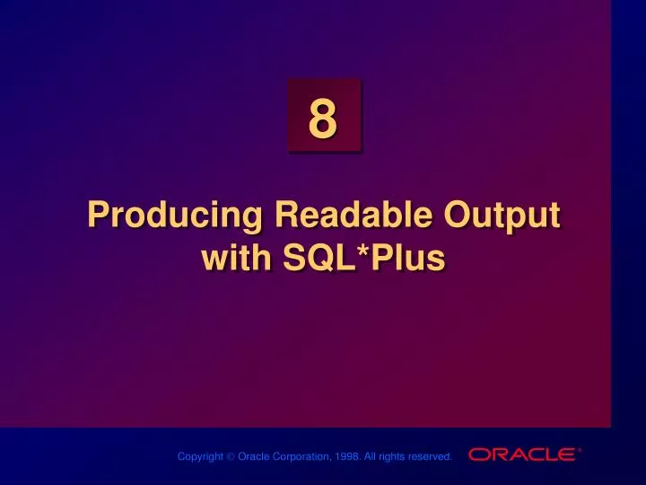producing readable output with sql plus