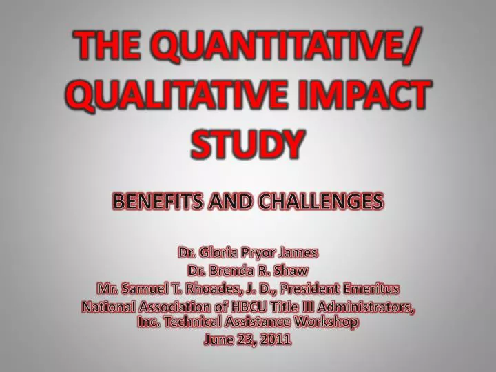 the quantitative qualitative impact study