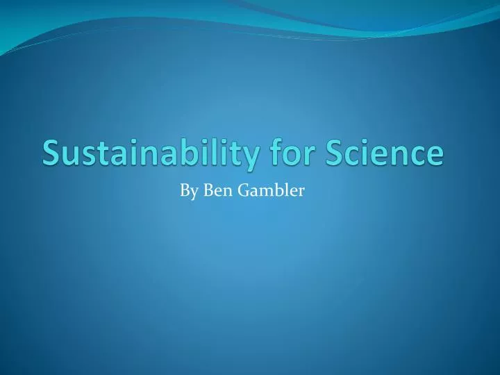 sustainability for science