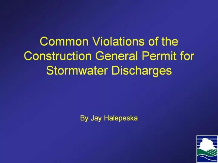 common violations of the construction general permit for stormwater discharges