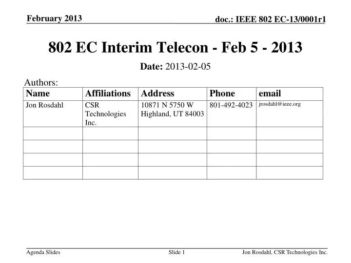 802 ec interim telecon feb 5 2013
