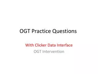 OGT Practice Questions
