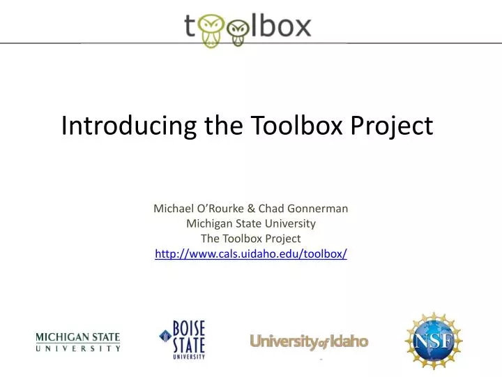 introducing the toolbox project