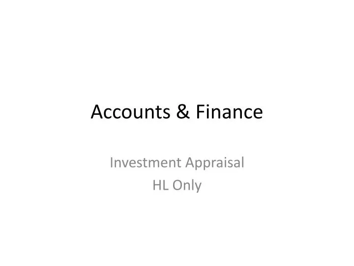 accounts finance