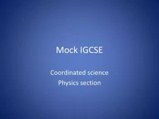 Mock IGCSE