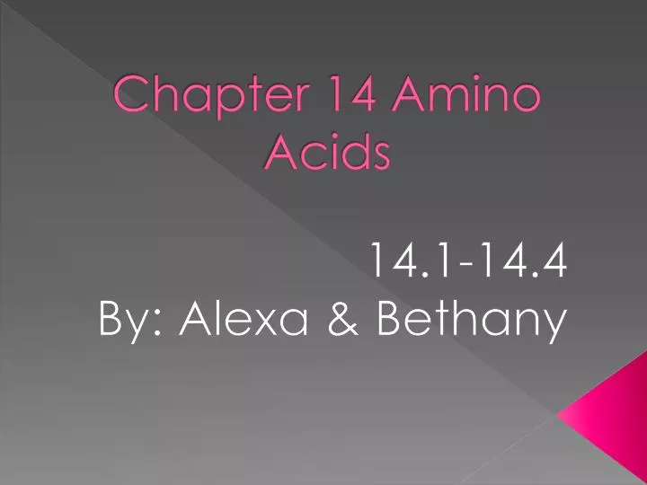 chapter 14 amino acids