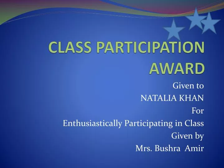 class participation award