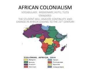 AFRICAN COLONIALISM