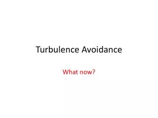 Turbulence Avoidance