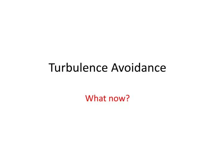 turbulence avoidance