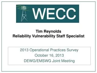 Tim Reynolds Reliability Vulnerability Staff Specialist