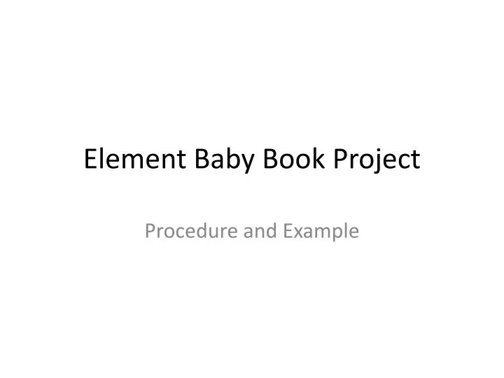 element baby book project