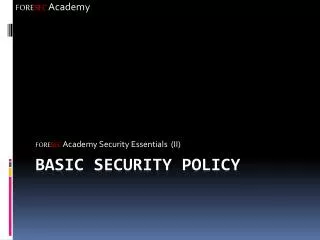 Basic Security Policy