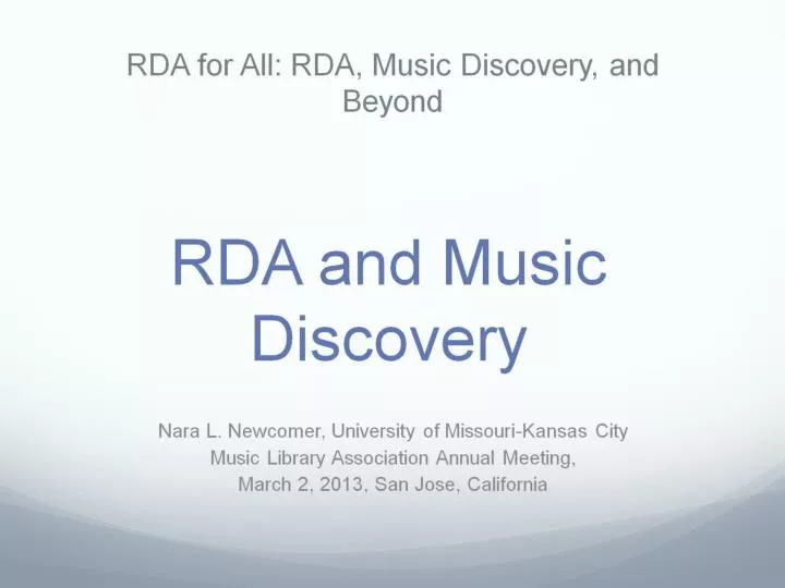 rda and music discovery