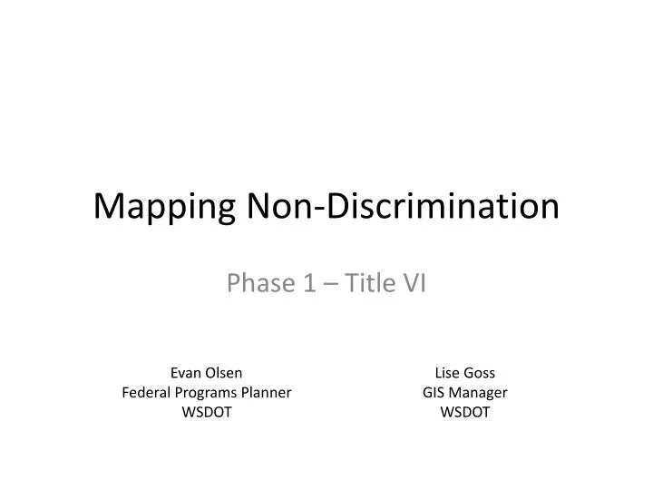 mapping non discrimination
