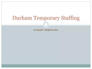 Durham Temporary Staffing