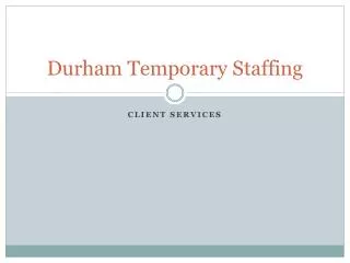 Durham Temporary Staffing