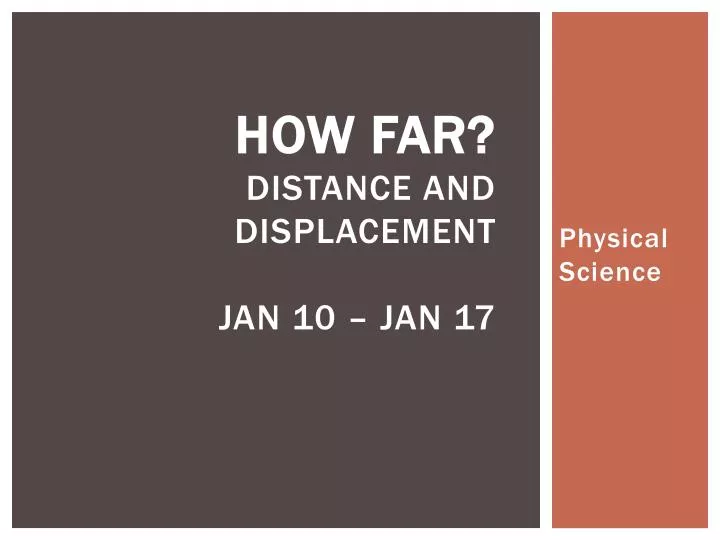 how far distance and displacement jan 10 jan 17