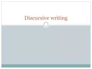 Discursive writing