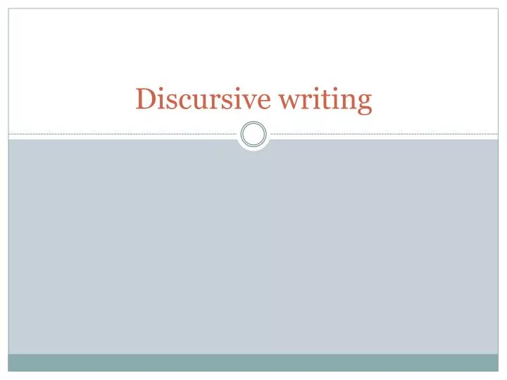 discursive writing