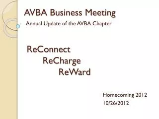 AVBA Business Meeting
