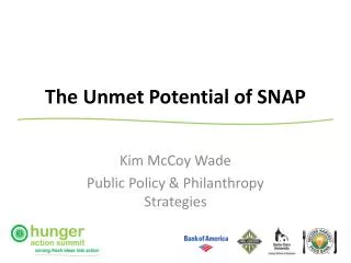 The Unmet Potential of SNAP