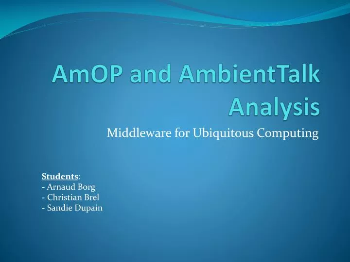 amop and ambienttalk analysis