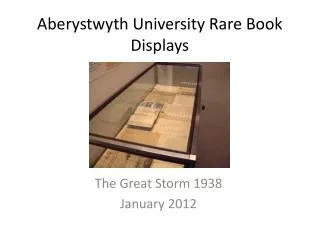 aberystwyth university rare book displays
