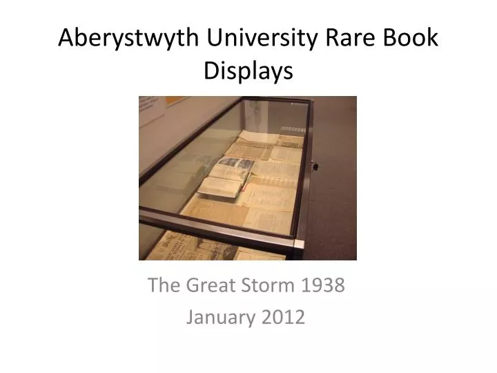 aberystwyth university rare book displays