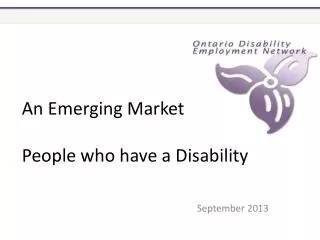 An Emerging Market People who have a Disability