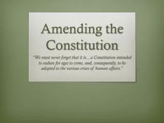 Amending the Constitution