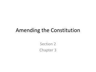 amending the constitution