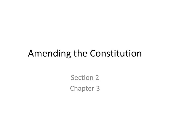 amending the constitution