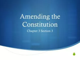 amending the constitution