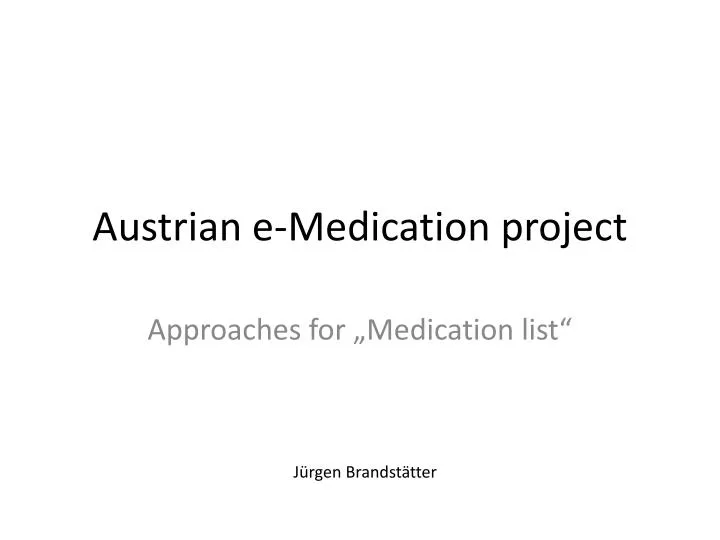 austrian e medication project