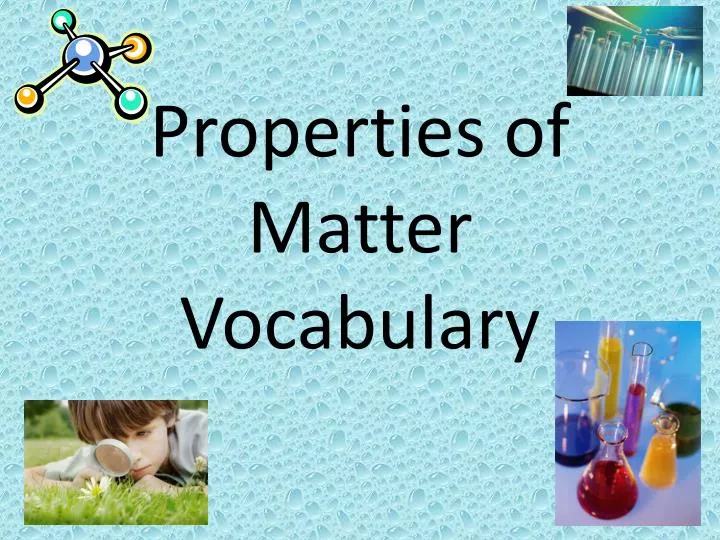 properties of matter vocabulary