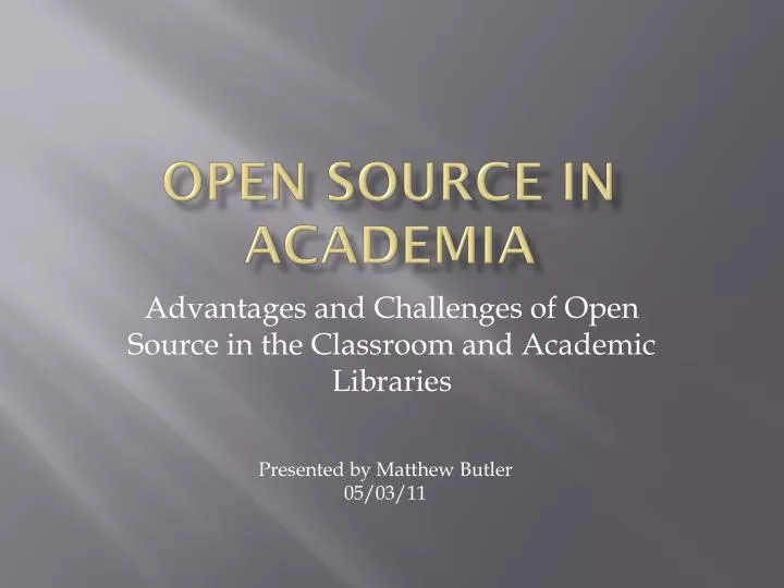 open source in academia