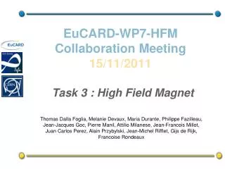 EuCARD-WP7-HFM Collaboration Meeting 15/11/2011