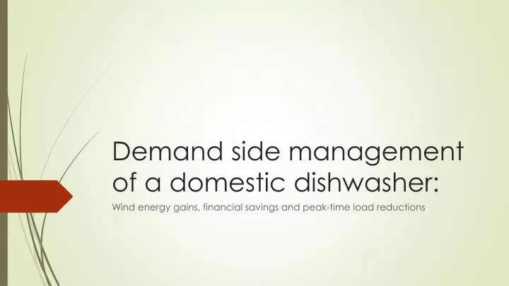 demand side management of a domestic dishwasher