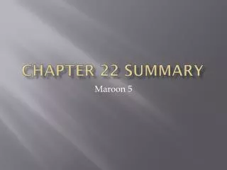 Chapter 22 Summary
