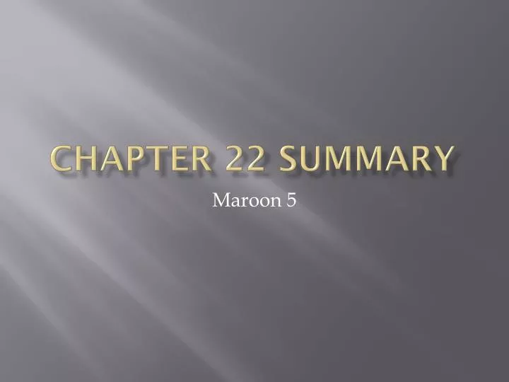 chapter 22 summary