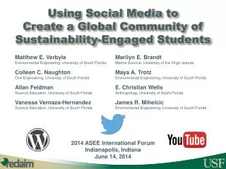 Using Social Media to Create a Global Community of Sustainability-Engaged Students