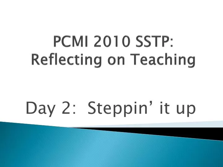 pcmi 2010 sstp reflecting on teaching