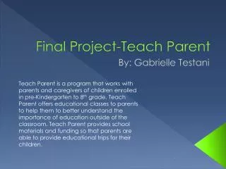 Final Project-Teach Parent