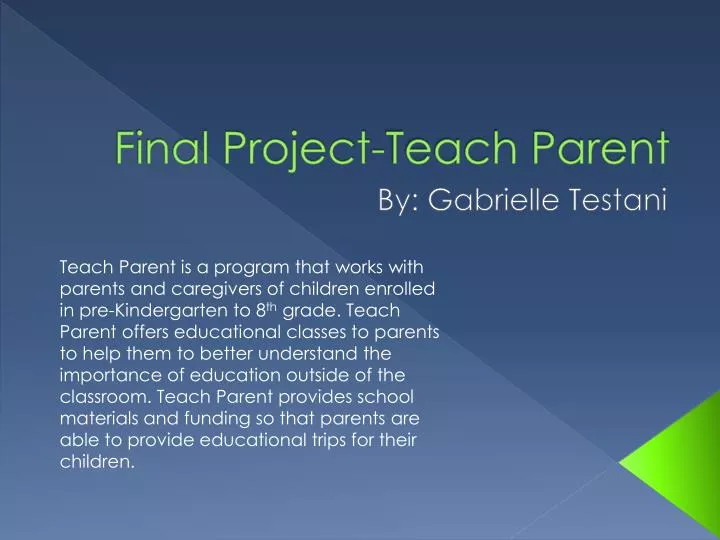 final project teach parent