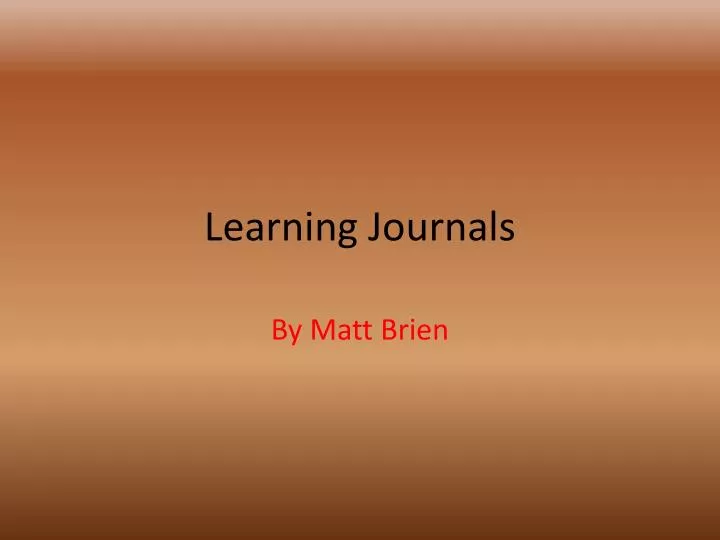 learning journals