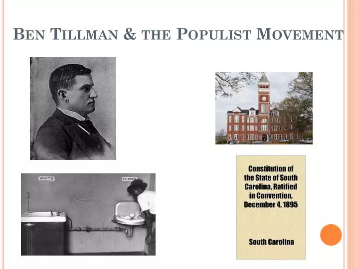 ben tillman the populist movement