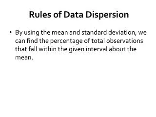 Rules of Data Dispersion