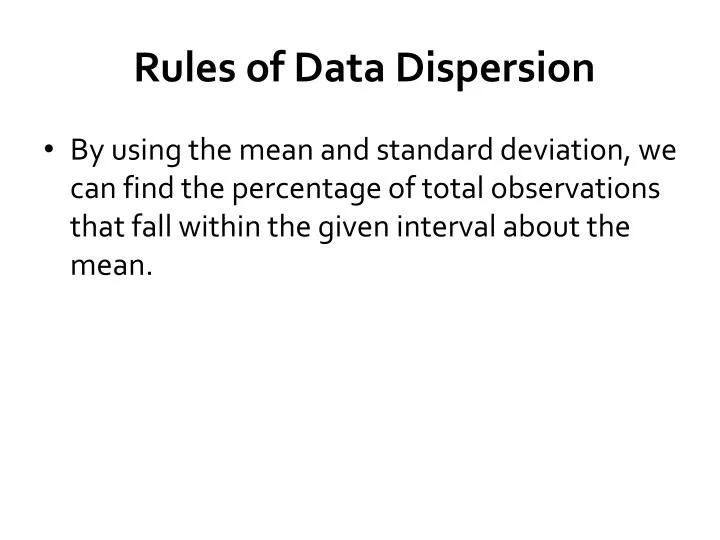 rules of data dispersion